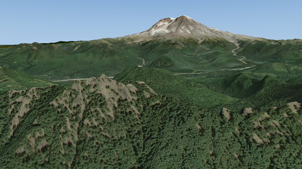 Terrain around Mount Rainier